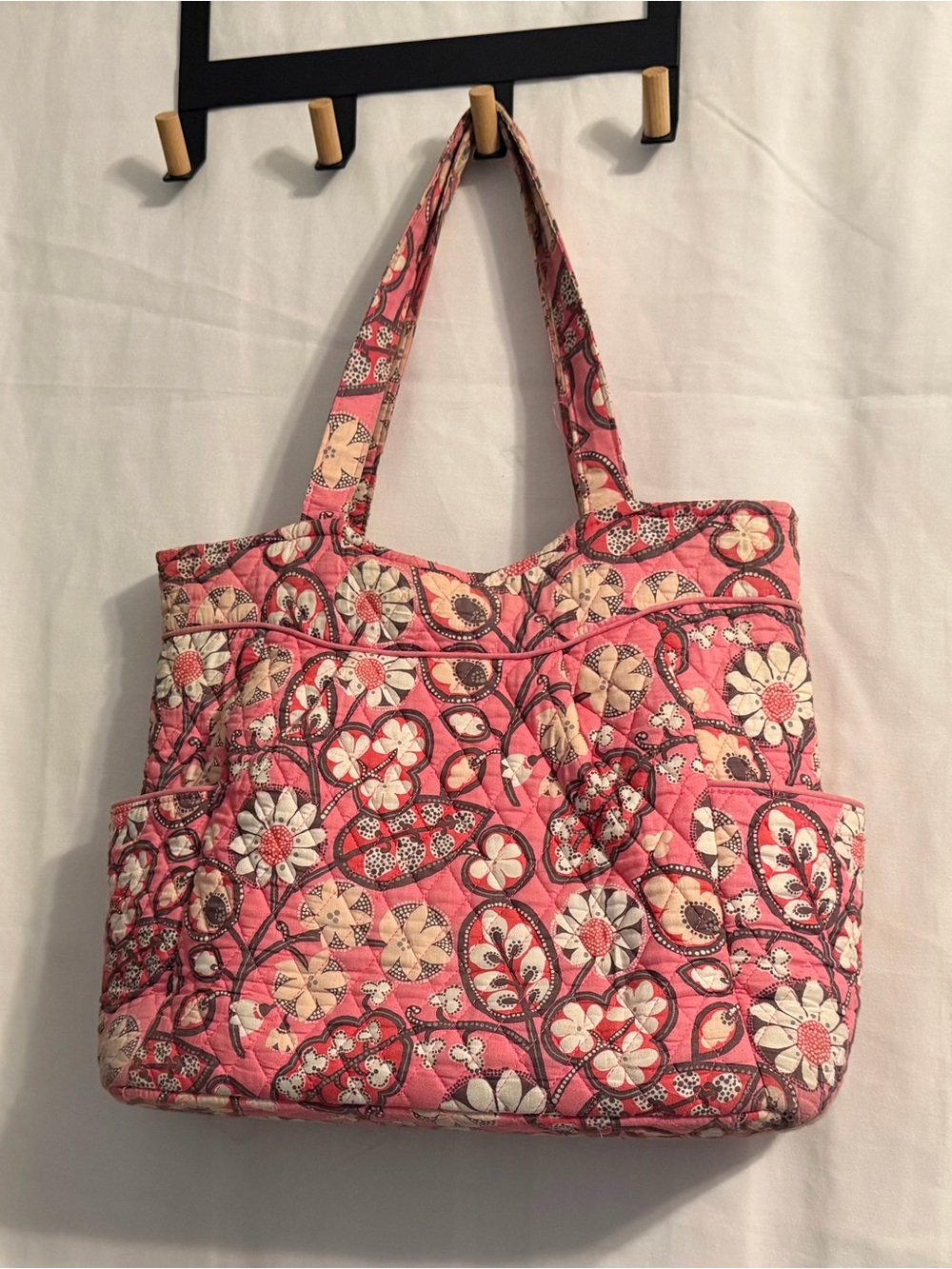 Vera Bradley Blush Pink Pattern Floral Purse Shoulder Bag Quilted Pink